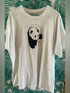 Enjoi Panda Graphic Tee - White with Black Print sz XL